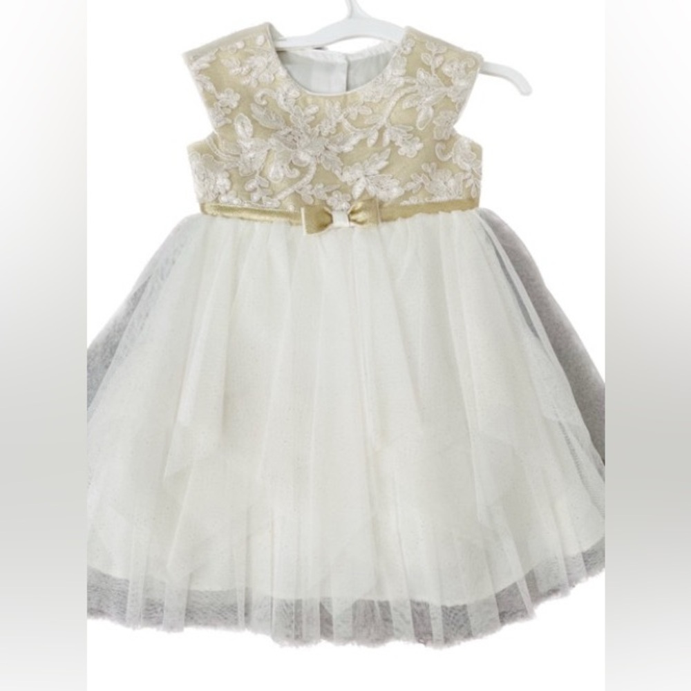 Toddler Girls Gold Party dress 2T